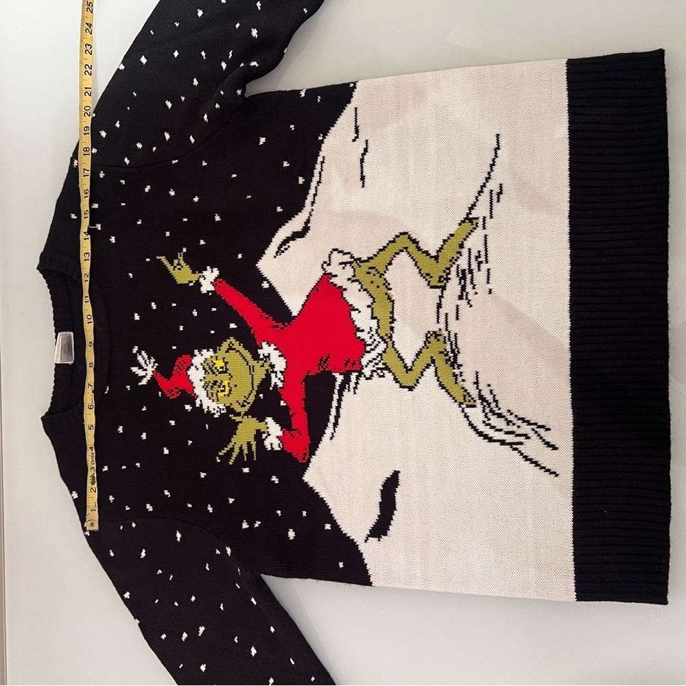 Dr. Seuss Black Grinch Crewneck Sweater - Picture 6 of 9